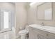 Simple bathroom with single vanity and bathtub at 9116 Exposition Dr, Tampa, FL 33626