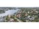 Aerial view showcasing home's location in a waterfront community at 136 26Th Ne Ave, St Petersburg, FL 33704