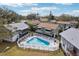 Aerial view of community pool and surrounding buildings at 1960 Union St # 42, Clearwater, FL 33763