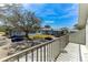 Balcony view of the community pool and parking lot at 1960 Union St # 42, Clearwater, FL 33763