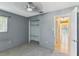 Spacious bedroom with ceiling fan and ample closet space at 1960 Union St # 42, Clearwater, FL 33763