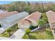 Aerial view of single Gathering home and neighborhood at 21042 Diamonte Dr, Land O Lakes, FL 34637