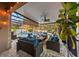 Relaxing covered patio area overlooking the pool at 2307 Dakota Rock Dr, Ruskin, FL 33570