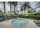 Inviting community hot tub with lounge seating and a cabana, surrounded by lush tropical landscaping at 2902 Big Cypress Way, Wesley Chapel, FL 33544