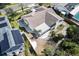 Aerial view of a house showcasing a back patio and screened enclosure at 3907 Kristin Pl, Valrico, FL 33596