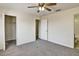 Bedroom with ceiling fan, closet, and access to bathroom at 10805 Keys Gate Dr, Riverview, FL 33579