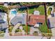 Aerial view of two single Gathering homes with pools at 1235 Cordova Ne Blvd, St Petersburg, FL 33704