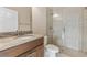 Bathroom with granite vanity, large shower, and tile flooring at 125 Falling Water Dr, Brandon, FL 33511