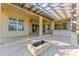 Spacious patio with fire pit and pergola at 125 Falling Water Dr, Brandon, FL 33511