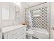 Clean bathroom with a white vanity and patterned tile at 1511 Prescott S St, St Petersburg, FL 33712