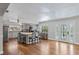 Open kitchen with island and stainless steel appliances at 7418 Bay Dr, Tampa, FL 33635