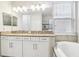 Elegant bathroom with a double vanity and soaking tub at 8836 Citrus Palm Dr, Tampa, FL 33626