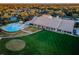 Aerial view of the clubhouse and community pool area at 7065 Sparkling Creek Ct, Spring Hill, FL 34606