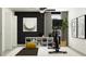 Home gym with stationary bike, weights, and yoga mat at 9404 Runaway Breeze Dr, Land O Lakes, FL 34637