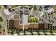 Bird's eye view of community farm, showing plots, parking, and buildings at 9706 Minnow Ray Dr, Land O Lakes, FL 34638