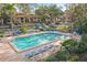 Inviting community pool surrounded by lush landscaping at 113 Woodlake Wynde # 19, Oldsmar, FL 34677