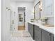 Bathroom features a large shower with marble, a vanity, and a window bench at 120 25Th N Ave, St Petersburg, FL 33704