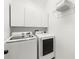 Laundry room with washer, dryer and cabinets at 15910 Muirfield Dr, Odessa, FL 33556