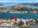Property view showcasing waterfront location and canal access at 280 N Julia Cir, St Pete Beach, FL 33706