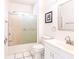 Clean bathroom with a shower/tub combo and white vanity at 3391 Knox Ter, Port Charlotte, FL 33948
