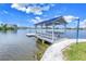 Private covered dock with seating, perfect for enjoying waterfront views at 4823 Ebbtide Ln # 403, Port Richey, FL 34668