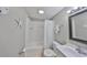 Clean bathroom with tub shower, white vanity, and updated fixtures at 6025 Florida S Cir, Apollo Beach, FL 33572