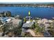 Aerial view showing home's location on waterfront at 743 Chesapeake Dr, Tarpon Springs, FL 34689