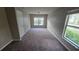 Bedroom with carpet, a large window overlooking the pool, and a window facing the side yard at 9401 Azalea Ridge Cir, Tampa, FL 33647