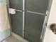 Clean shower with glass enclosure and chrome accents at 12501 Ulmerton Rd # 64, Largo, FL 33774