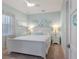 Comfortable bedroom with a white bed frame, soothing aqua walls, and coordinated decor at 1902 4Th E St, Palmetto, FL 34221
