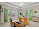 Home office with built-in desk and cheerful decor at 1903 Haven Bend, Tampa, FL 33613