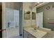 Clean bathroom with a vanity, mirror, and shower at 3145 Meta Ct, Largo, FL 33771