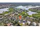 Aerial view showing home's location in a waterfront community at 363 Sanctuary Dr, Crystal Beach, FL 34681