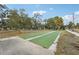 Community shuffleboard court, green surface, near park benches and trees at 363 Sanctuary Dr, Crystal Beach, FL 34681