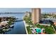 Aerial view of a high rise building with water access at 4900 Brittany S Dr # 909, St Petersburg, FL 33715