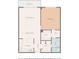 One bedroom floor plan with balcony at 4900 Brittany S Dr # 909, St Petersburg, FL 33715
