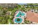 Aerial view of a community pool with surrounding landscaping at 11111 Callisia Dr, Odessa, FL 33556
