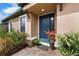 Front entry with landscaping and walkway at 11111 Callisia Dr, Odessa, FL 33556