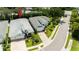 Aerial view of a charming single Gathering home with a two car garage at 23 Concord Dr, Dunedin, FL 34698