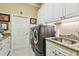 Laundry room with washer, dryer, sink, and cabinets at 23 Concord Dr, Dunedin, FL 34698