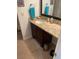 Bathroom with granite countertop and double sink at 3540 42Nd S St # C, St Petersburg, FL 33711