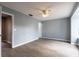 Simple bedroom with gray walls and wood-look flooring at 13907 Fletchers Mill Dr, Tampa, FL 33613