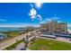 Aerial view of the building and surrounding beach area at 1460 Gulf Blvd # 811, Clearwater Beach, FL 33767