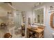 Charming bathroom with single vanity and shower at 1520 Gulf Blvd # 603, Clearwater Beach, FL 33767