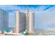 Stunning aerial view of the high-rise buildings with balconies, surrounded by lush landscaping and swaying palm trees at 1520 Gulf Blvd # 603, Clearwater Beach, FL 33767