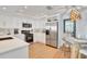 White kitchen with stainless steel appliances and breakfast bar at 1520 Gulf Blvd # 603, Clearwater Beach, FL 33767
