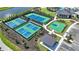 Aerial view of community tennis and pickleball courts at 1988 Longliner Loop, Wesley Chapel, FL 33543