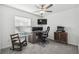 Home office with window, desk, and comfortable chair at 22103 Blazing Star Run, Land O Lakes, FL 34637