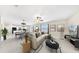 Open living room with staged furniture at 3059 Nubbin Ridge Ln, Zephyrhills, FL 33540