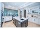 Gourmet kitchen with water views, large island, and custom cabinetry at 4419 Bayshore Ne Blvd, St Petersburg, FL 33703